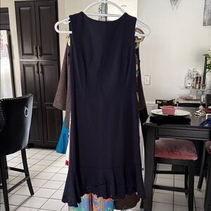 Talbots Navy Midi Dress with Lace Hem